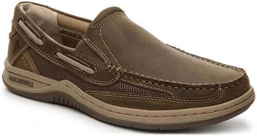 Margaritaville Men's Padded Tongue and Collar Double Gore Stretch Slip on Boat Shoe