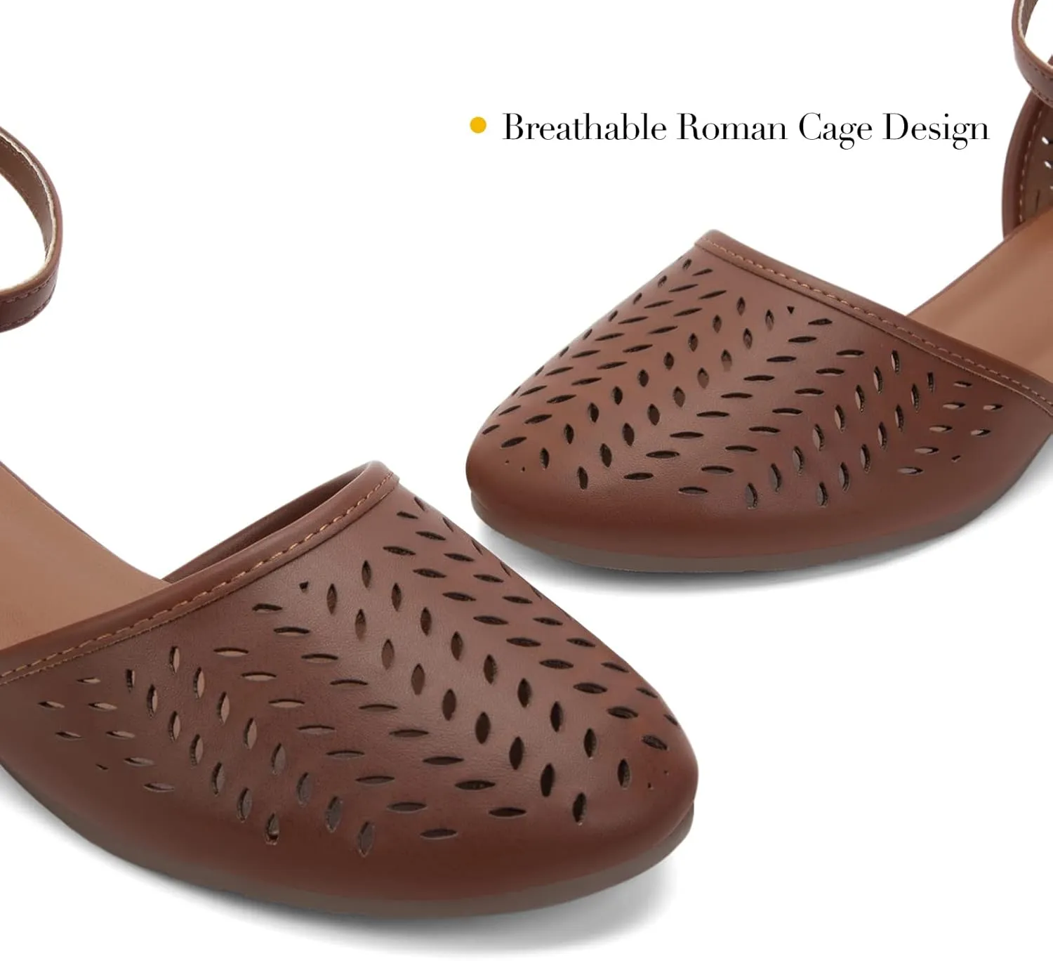 MaxMuxun Womens Roman Ankle Strap Cage Closed Toe Flat Sandals