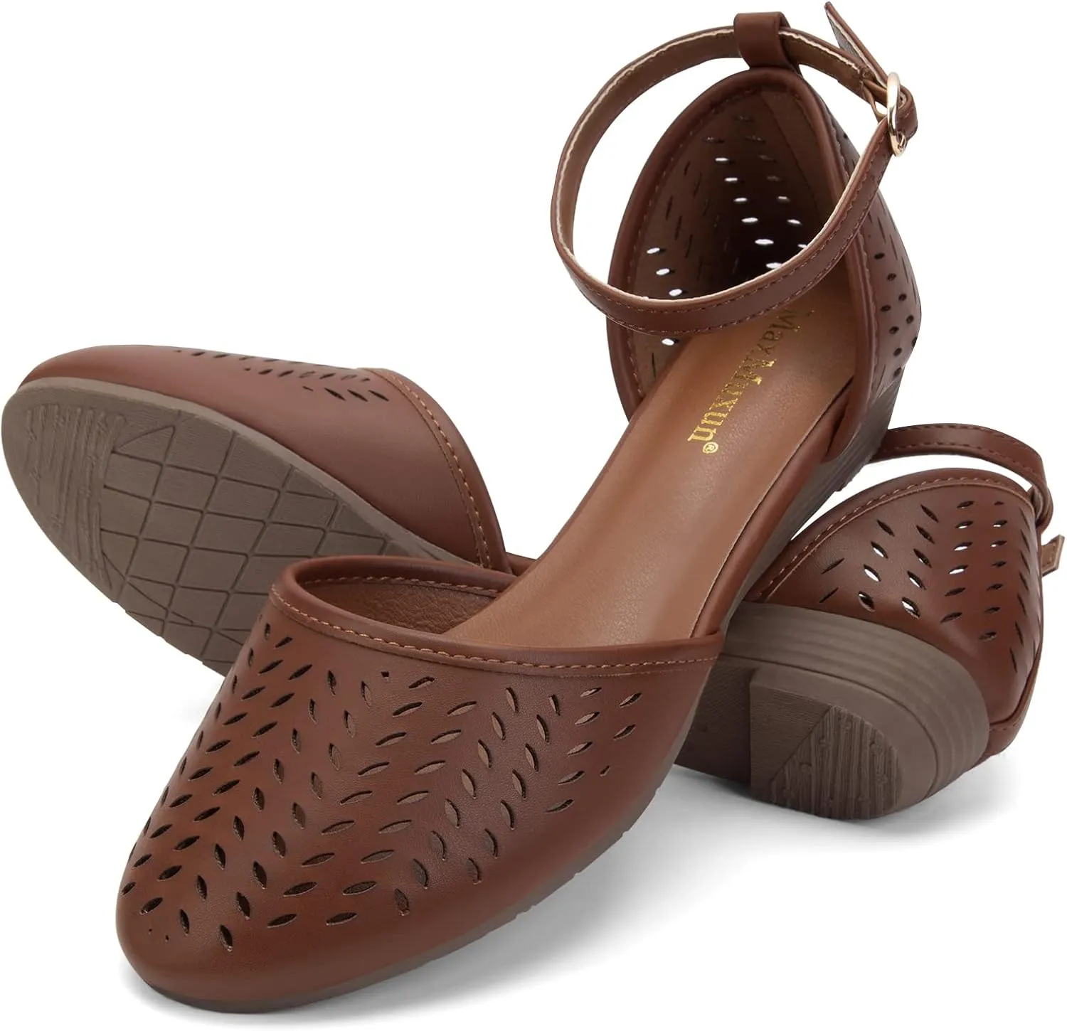 MaxMuxun Womens Roman Ankle Strap Cage Closed Toe Flat Sandals