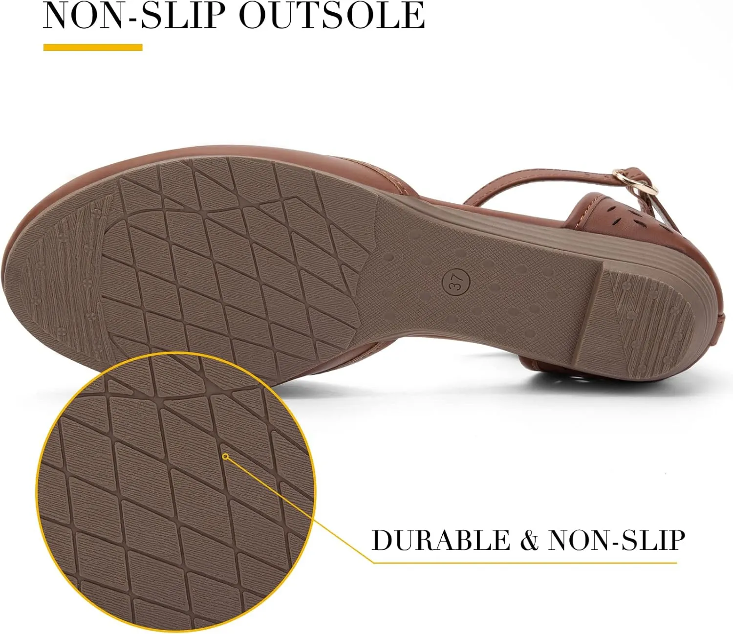 MaxMuxun Womens Roman Ankle Strap Cage Closed Toe Flat Sandals