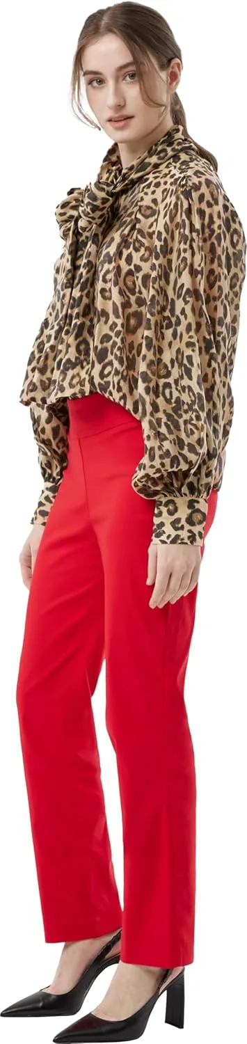 May You Be Women’s Super Stretch Straight Fit Comfy Pull-On Business Casual Pants