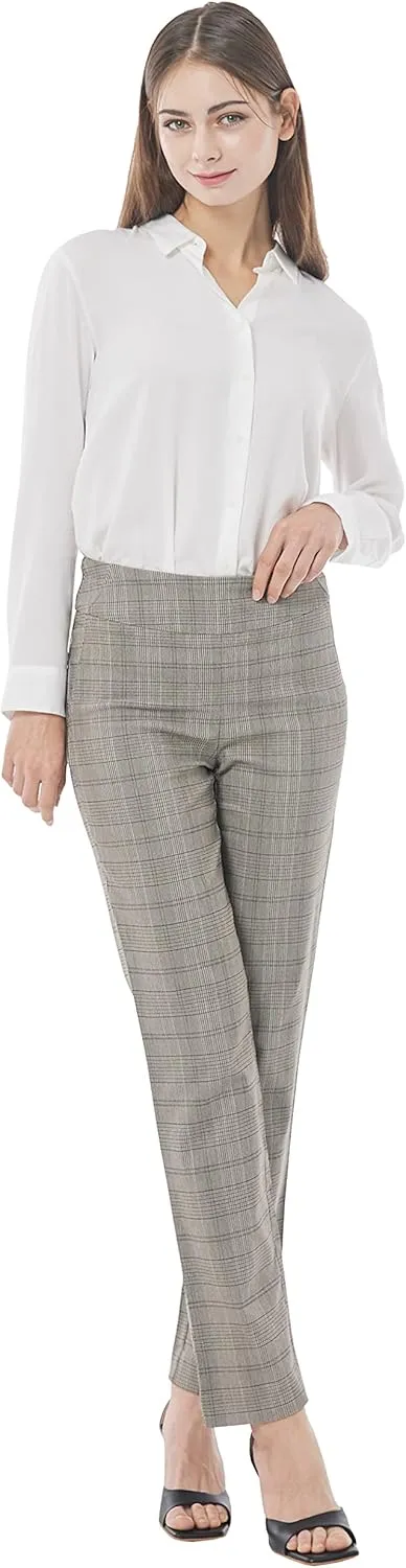 May You Be Women’s Super Stretch Straight Fit Comfy Pull-On Business Casual Pants