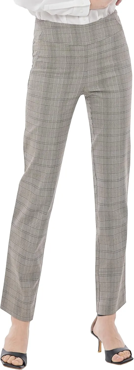 May You Be Women’s Super Stretch Straight Fit Comfy Pull-On Business Casual Pants