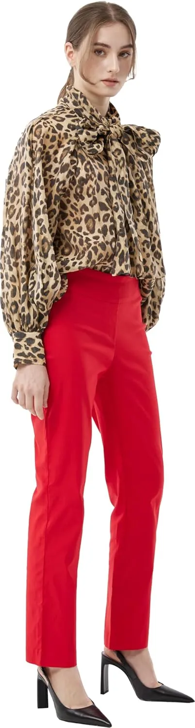 May You Be Women’s Super Stretch Straight Fit Comfy Pull-On Business Casual Pants