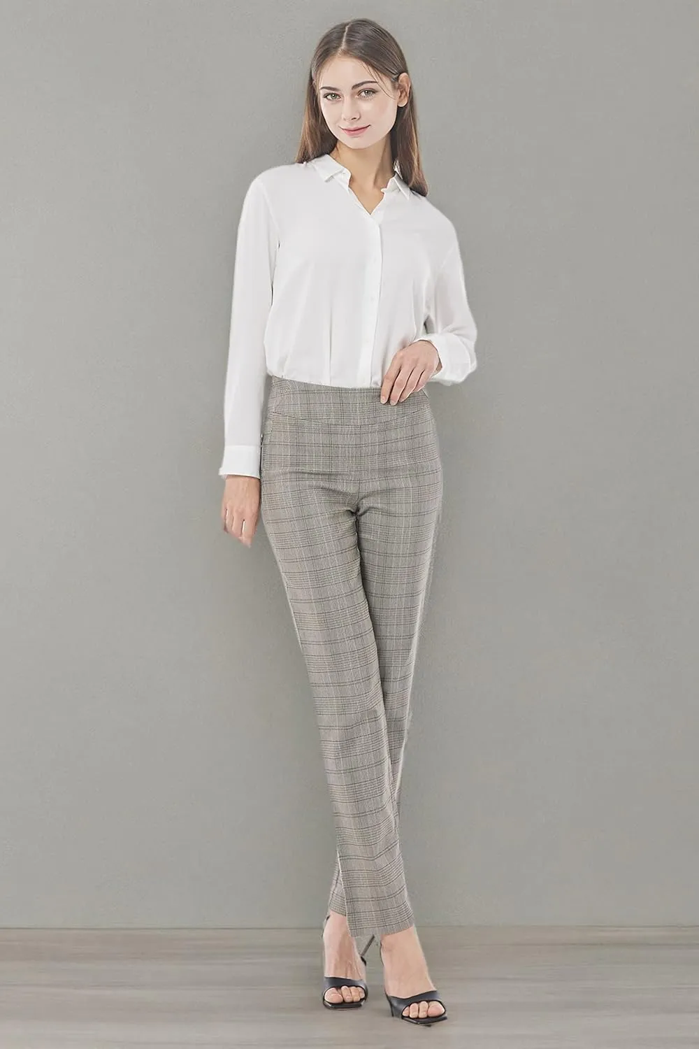 May You Be Women’s Super Stretch Straight Fit Comfy Pull-On Business Casual Pants