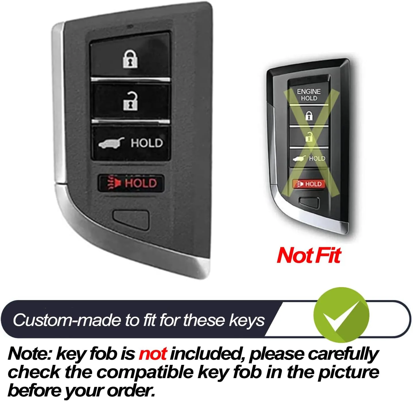 MECHCOS Fit for Acura MDX RDX Integra Key Fob Cover Case Remote Holder Skin TPU Protector Keyless Entry Sleeve Accessories