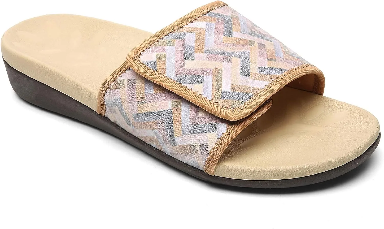 MEGNYA Orthopedic Slides Sandals for Women, Comfortable Plantar Fasciitis Sandals for Flat Feet, High Arch Support Walking Sandals with Adjustable Straps