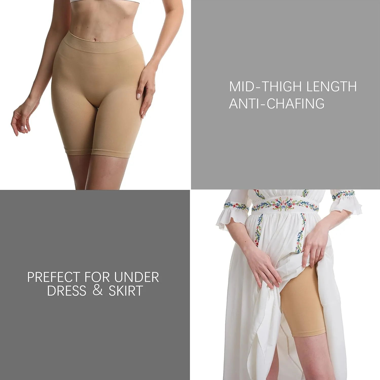 MELERIO Women's Slip Shorts, Comfortable Boyshorts Panties, Anti-chafing Spandex Shorts for Under Dress