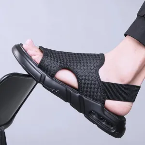 Men Breathable Open Shoes - Men  Black Sandal