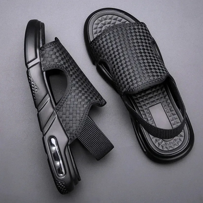 Men Breathable Open Shoes - Men  Black Sandal