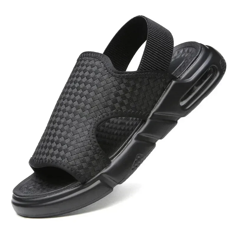 Men Breathable Open Shoes - Men  Black Sandal