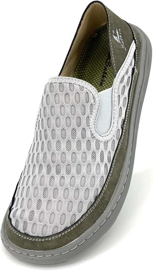 Men's Breathable Mesh Slip-On Hiking Shoes - Lightweight, Comfortable Outdoor Sneakers for Casual & Active Wear, EVA Sole, Fabric Upper, Perfect for Spring & Summer Hiking