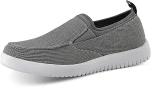 Mens Casual Slip On Shoes - Comfortable Canvas Loafers - Lightweight Boat Shoes for House Outdoor Driving Travel Grey 10