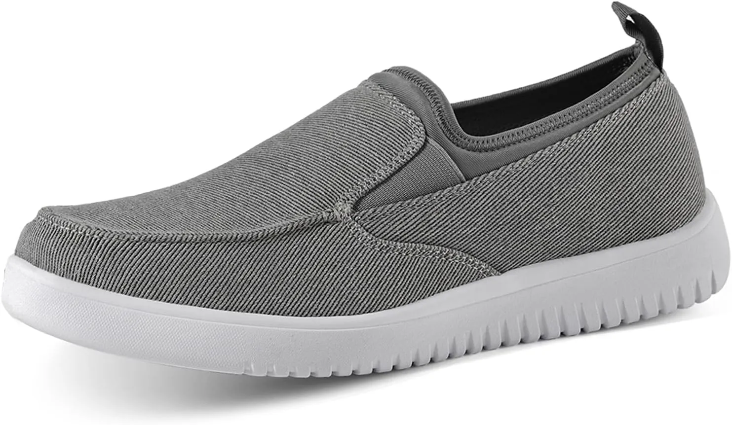Mens Casual Slip On Shoes - Comfortable Canvas Loafers - Lightweight Boat Shoes for House Outdoor Driving Travel Grey 10