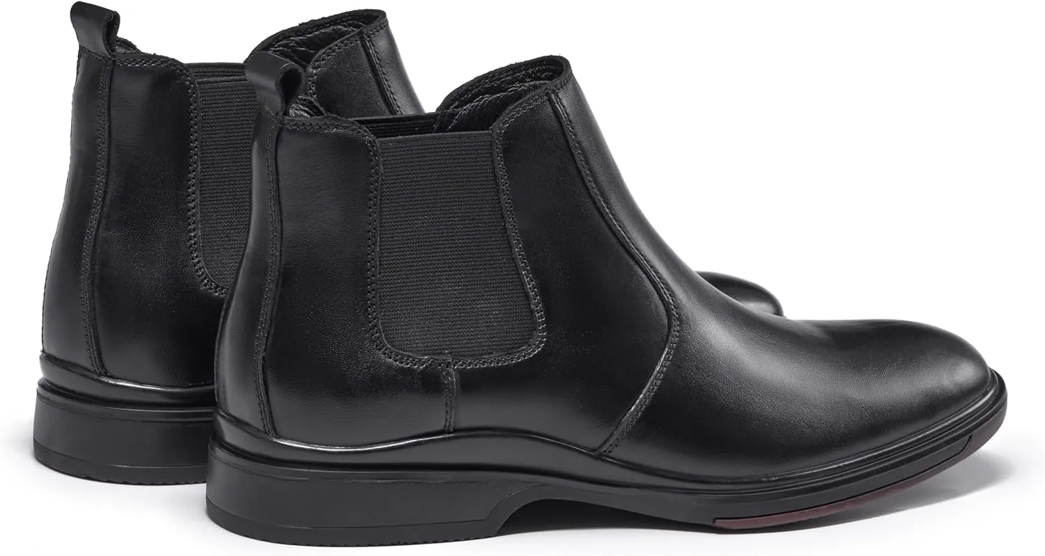 Men's Chelsea Dress Boots Comfortable Leather Slip On Ankle Boots For Casual & Formal Occasions