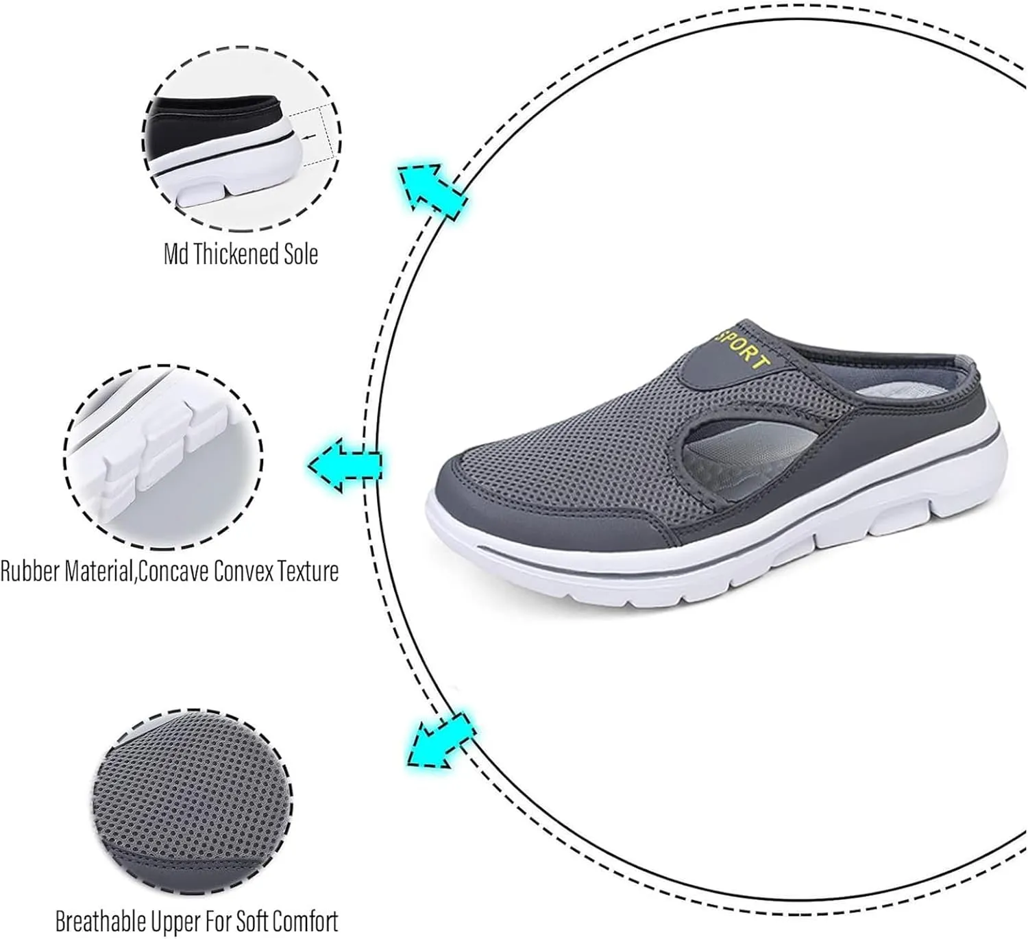 Men's Comfort Breathable Support Sports Sandals,Meaboots Outdoor Casual Orthopedic Sports Sandals For Men