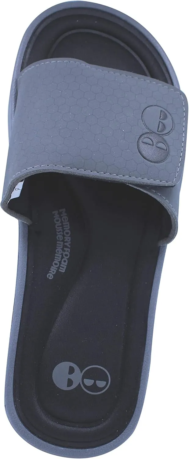 Men’s Grey and Black Memory Foam Slide Sandal