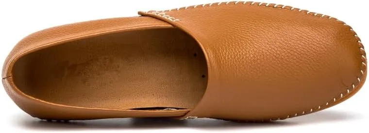 Men's Leather Loafer Flats Lightweight Casual Slip On Shoes for Walking Driving Dress