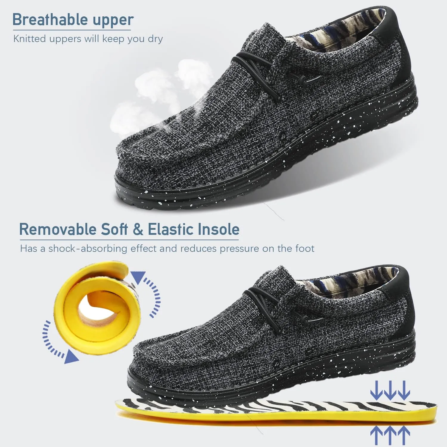 Men's Machine-Washable Lace Up Loafers Casual Slip-On Shoes Lightweight Comfortable Soft Sole WalkingTraveling, Beach, Gifts for Men Shoes Loafers Stretch