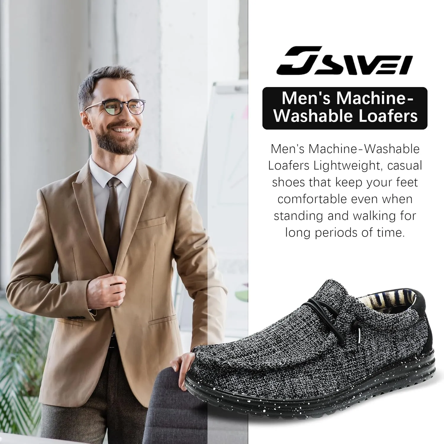 Men's Machine-Washable Lace Up Loafers Casual Slip-On Shoes Lightweight Comfortable Soft Sole WalkingTraveling, Beach, Gifts for Men Shoes Loafers Stretch