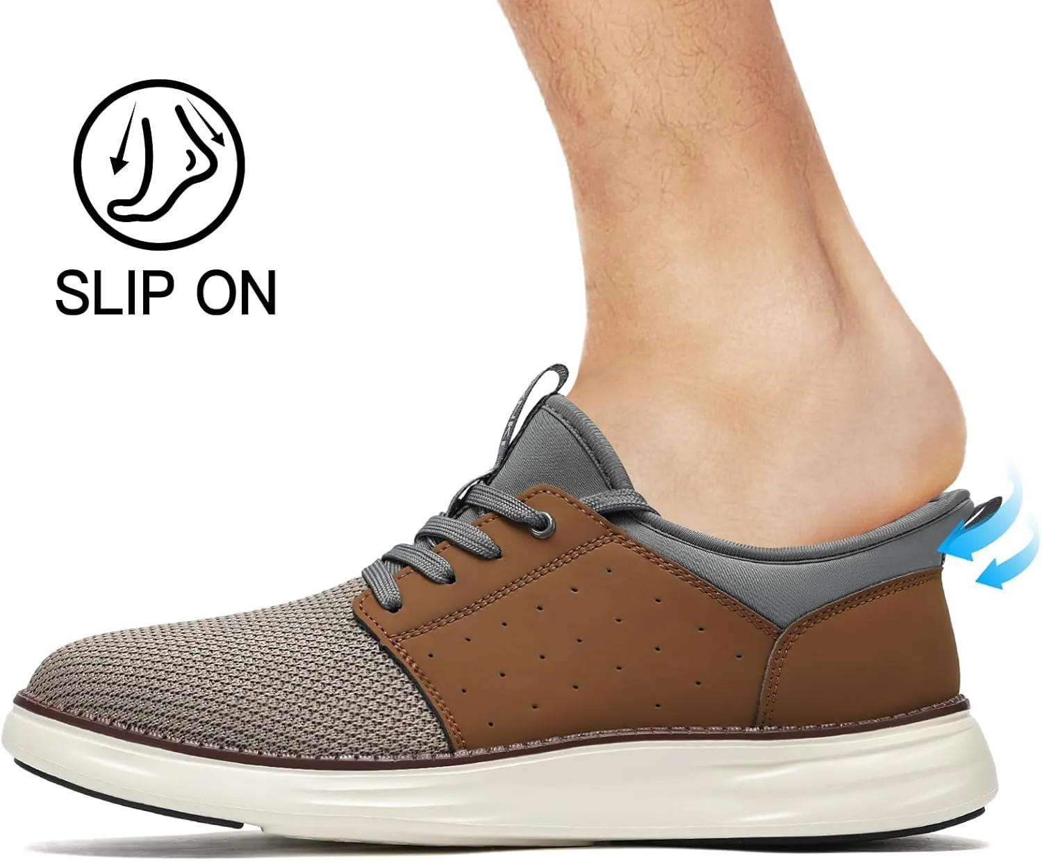 Men's Slip On Casual Fashion Shoes Hands Free Dress Sneakers Comfortable Lightweight Walking Shoes