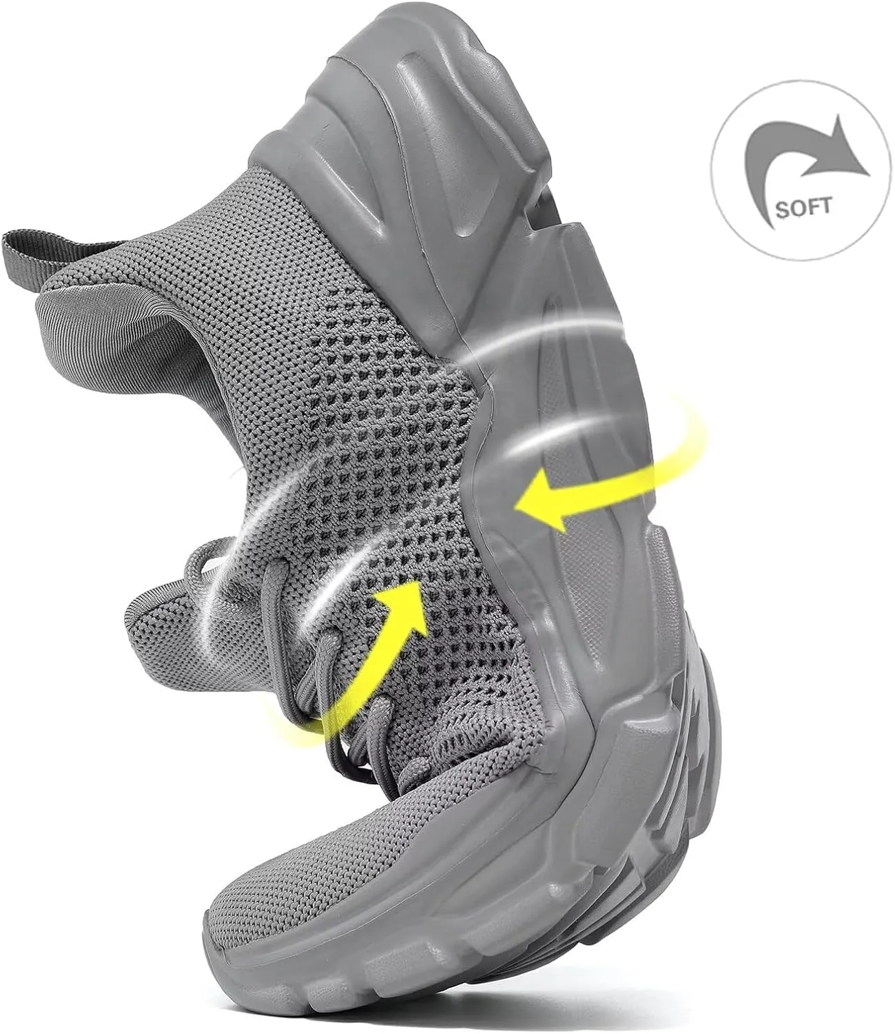 Men's Slip on Walking Shoes Ultra Light Breathable Non Slip Running Shoes Casual Fashion Sneakers Mesh Workout Sports