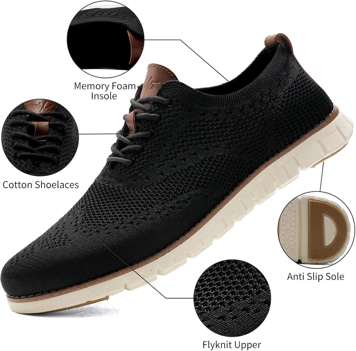 Men's Wide Casual Dress Shoes Business Casual Sneaker Shoes for Men