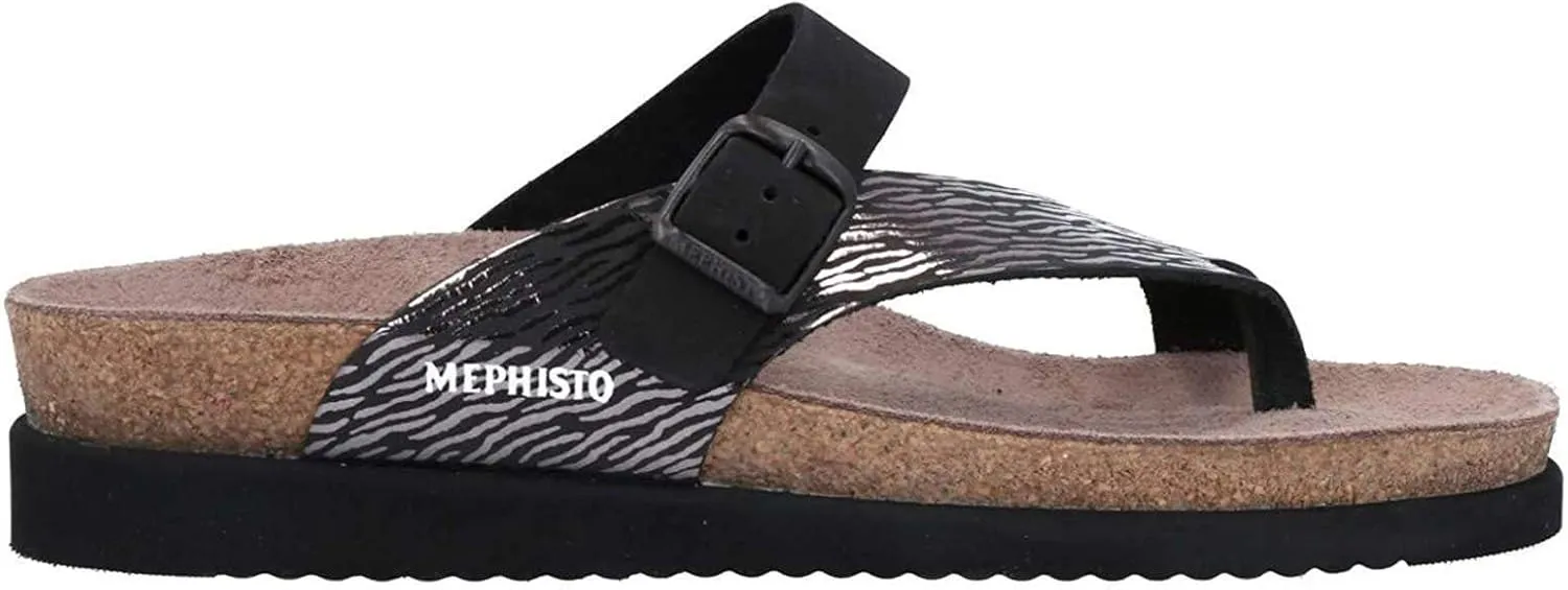 Mephisto Women's Helen Mix Black Leather Sandal