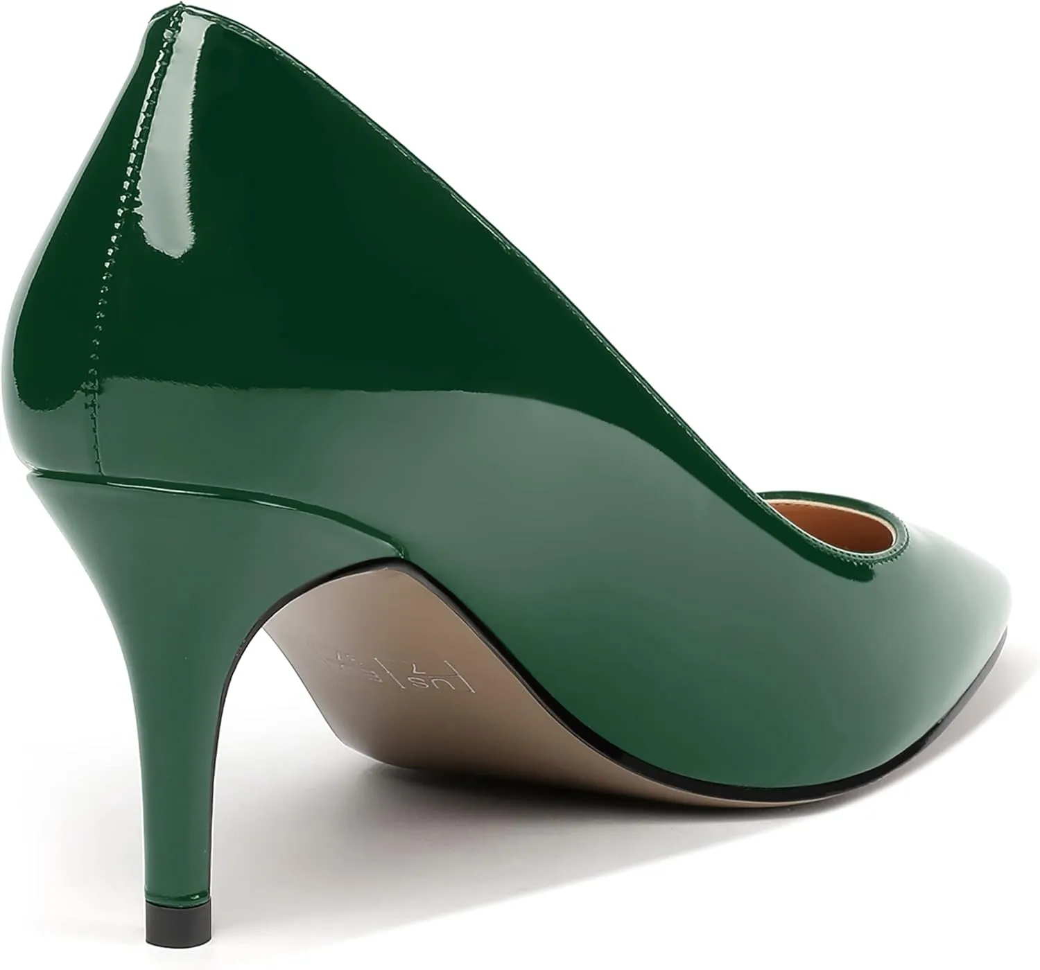 MERRORI Women's Patent Square Toe Slip On Solid Stiletto Mid Heel Pumps Shoes 2.5 Inch
