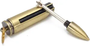 Metal Permanent Lighter, Kerosene Lighter, Portable Lighter with Keychain, Windproof and Waterproof Lighter, Reusable Lighter(Gold)