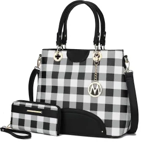 Mia K Collection Shoulder Bag for Women & Wristlet Wallet Purse Set: PU Leather Crossbody Tote Top-Handle Handbag