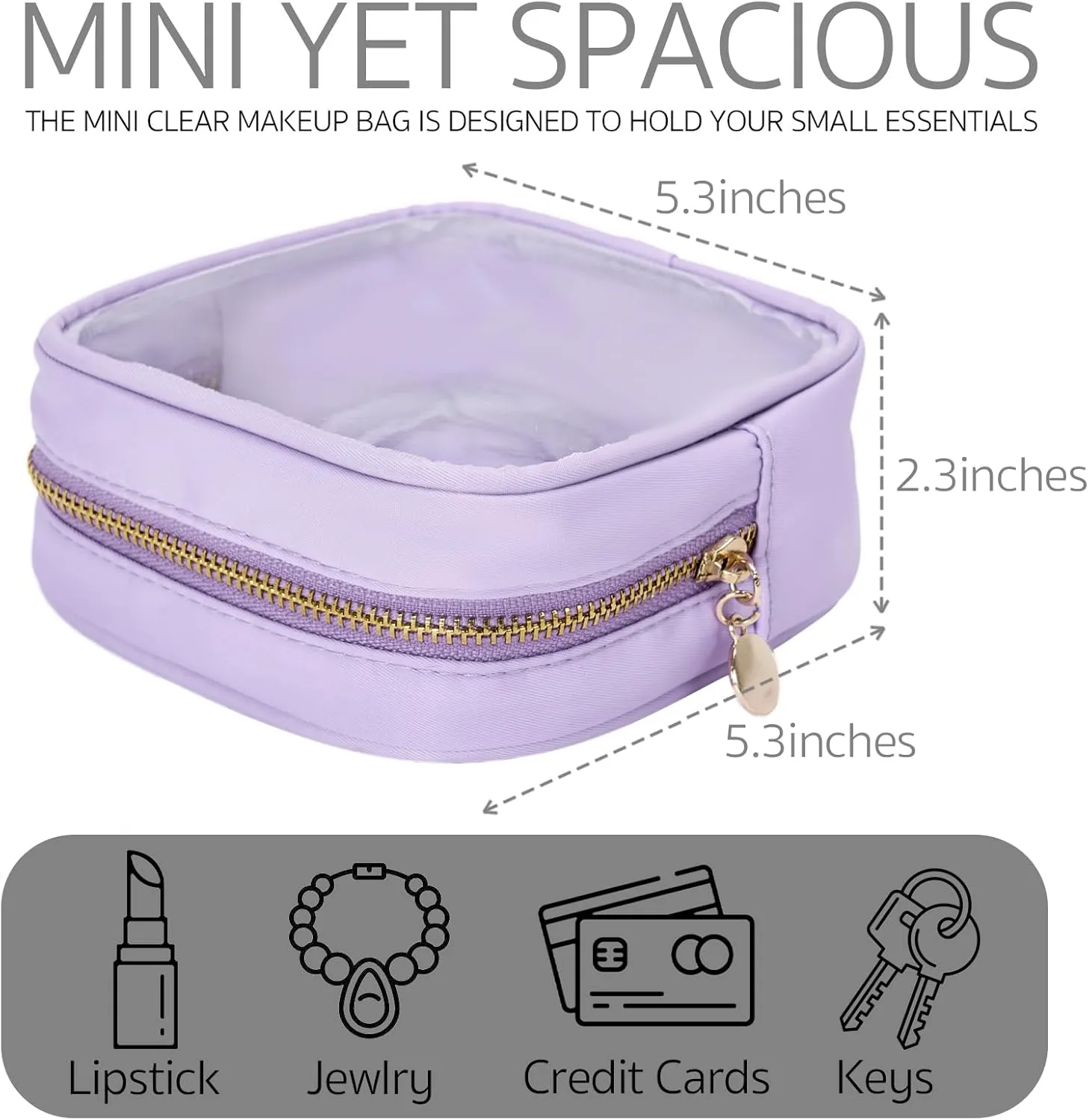 Mini Makeup Bag, Diaper Bag Organizing Pouches, Clear Makeup Bag, Makeup Bag for Purse, Small Clear Cosmetic Bag, Center Console Organizer Bag, Travel Toiletry Essentials