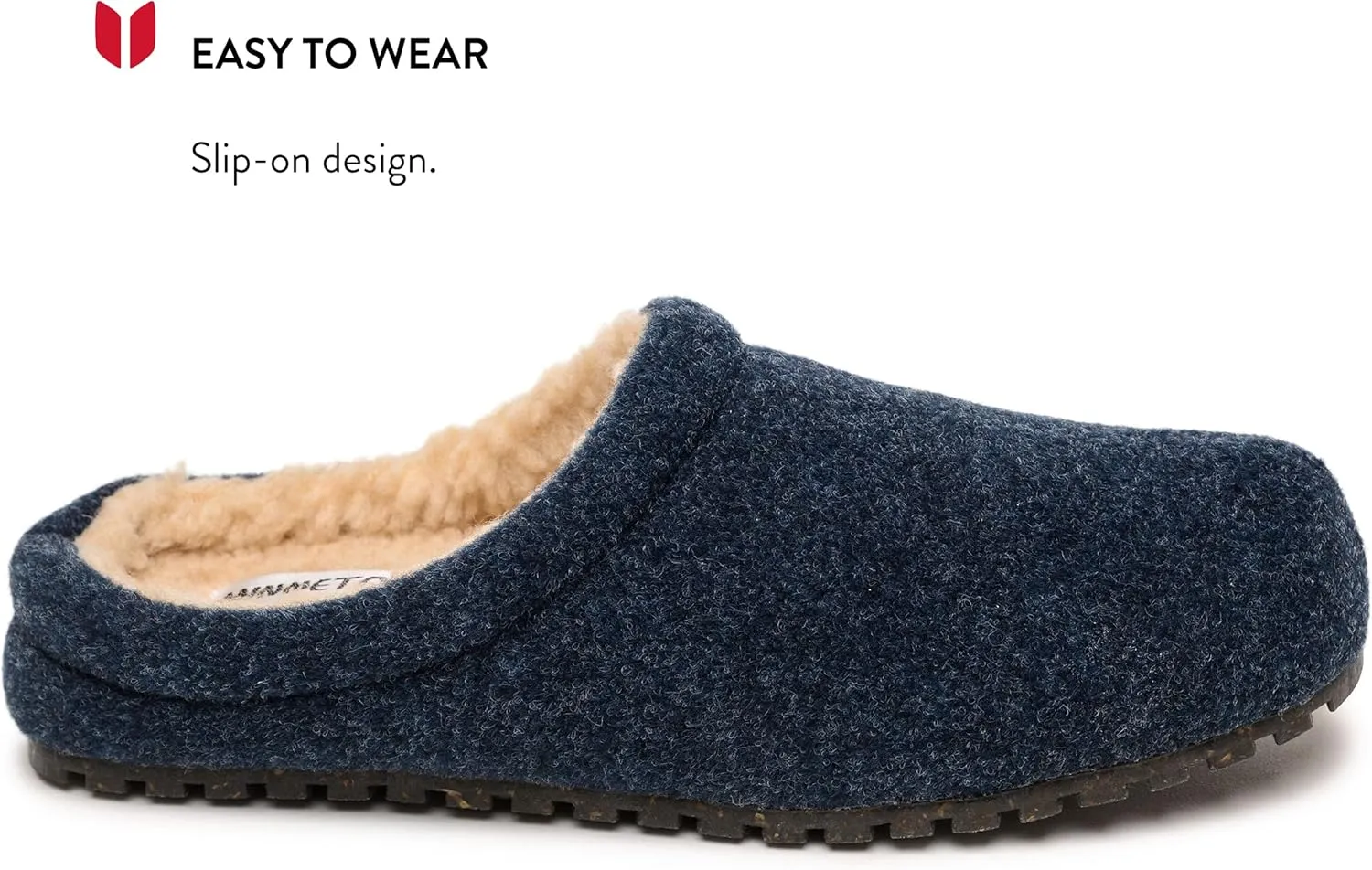 Minnetonka Men’s Corbin Slippers - Fleece-Lined Clog Crafted with Slip-On Design, Fabric Upper, Berber Lining, EVA Midsole, and Water-Resistant Materials