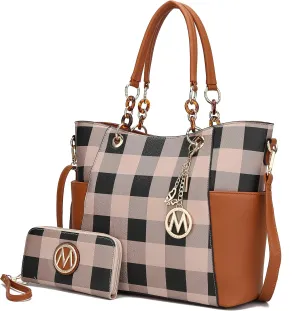 MKF Collection Tote Bag for Women, Handbag Set with Wallet-Top-Handle- Vegan Leather Purse