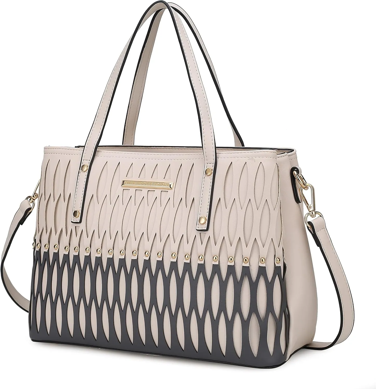 MKF Collection Tote Handbag for Women - Top-Handle Color Block Vegan Leather Purse