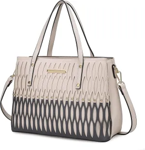MKF Collection Tote Handbag for Women - Top-Handle Color Block Vegan Leather Purse