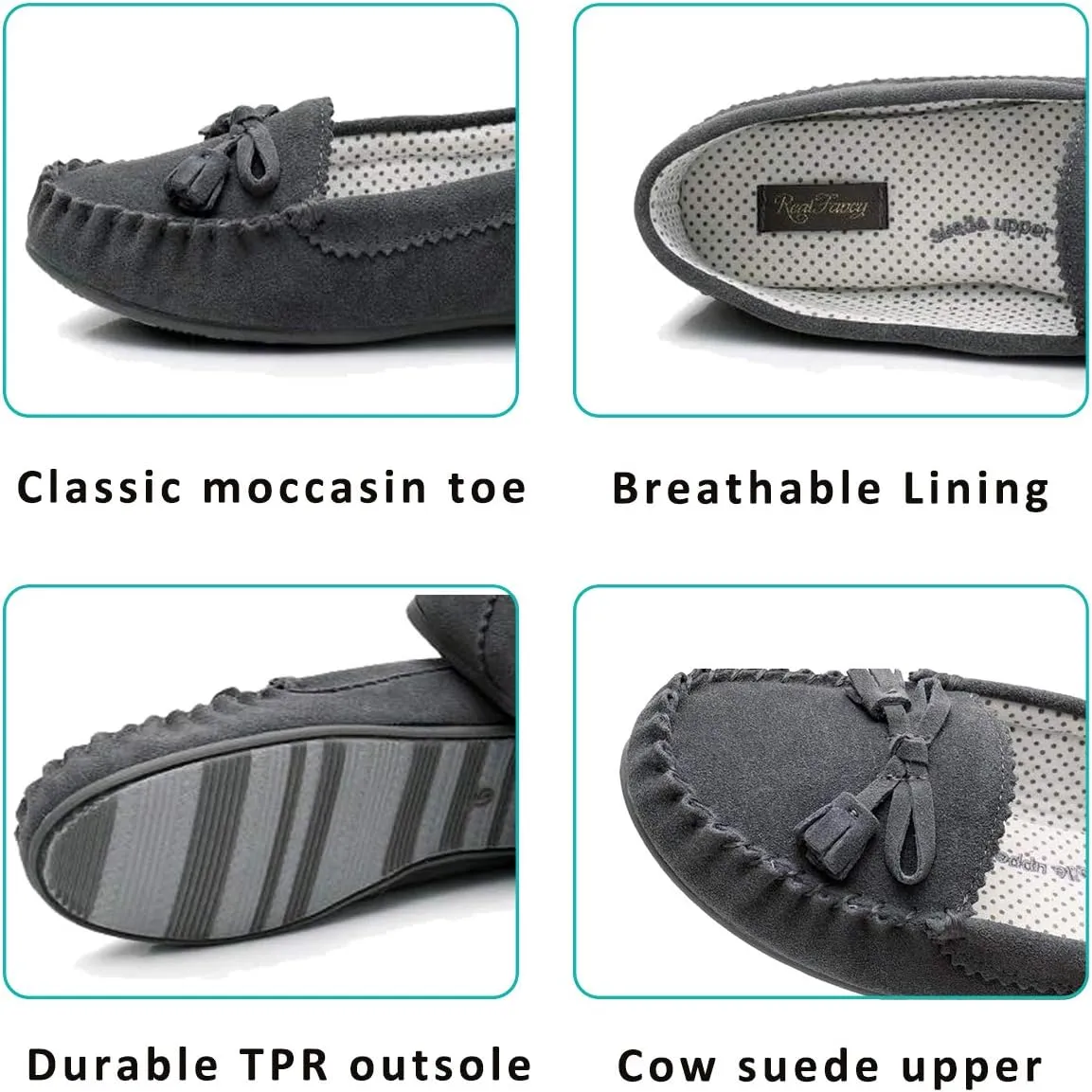 Moccasin Slippers for Women Flat Casual Comfortable Loafer Shoes Womens Moccasin Slippers Spring Driving Moccasins Shoes