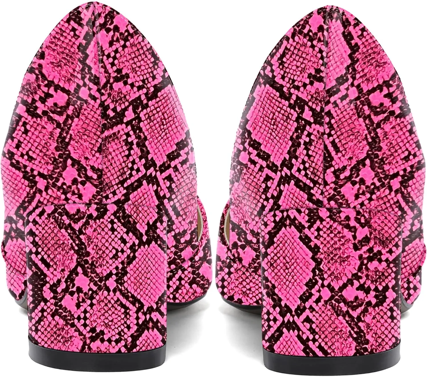 MODENCOCO Women's Patent Slip On Pointed Toe Cut Out Chunky Low Heel Pumps Shoes 2 Inch
