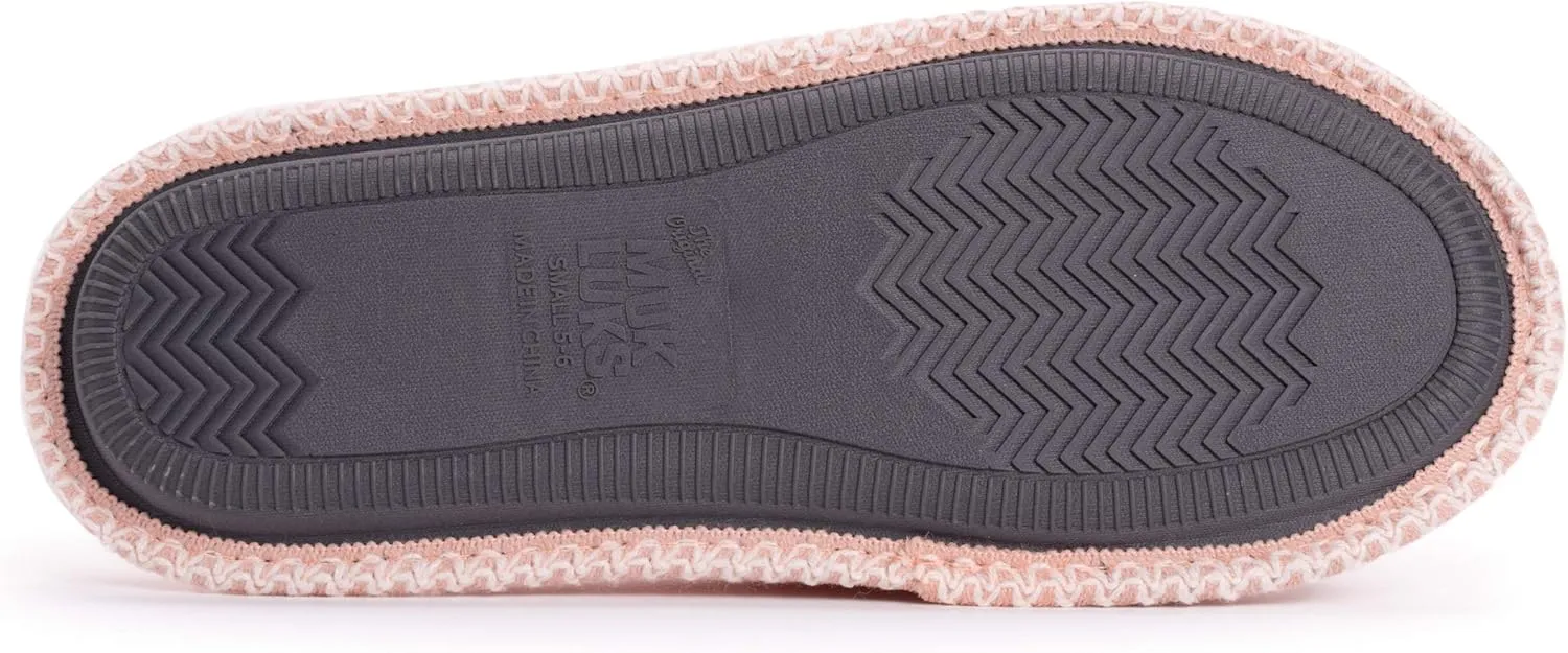 MUK LUKS Women's Ada Chenille Crossband Slippers-Daisy White
