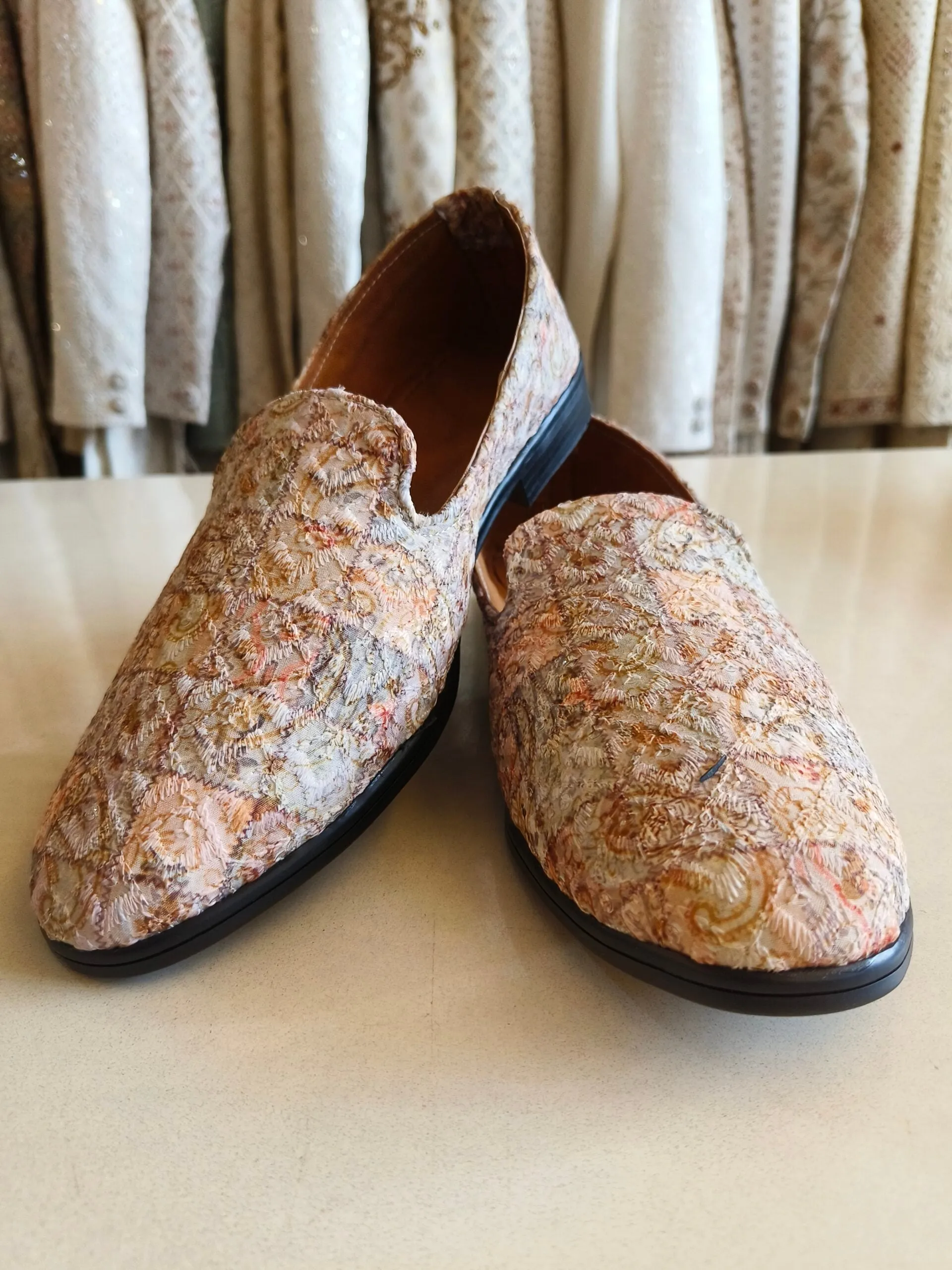 Multicolor Fabric Loafer Shoes for Mens