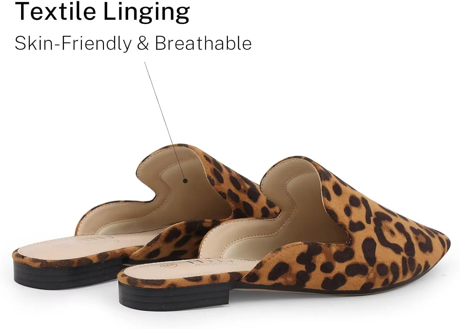 MUSSHOE Mules for Women Flats Comfortable Pointed Toe Women Mules