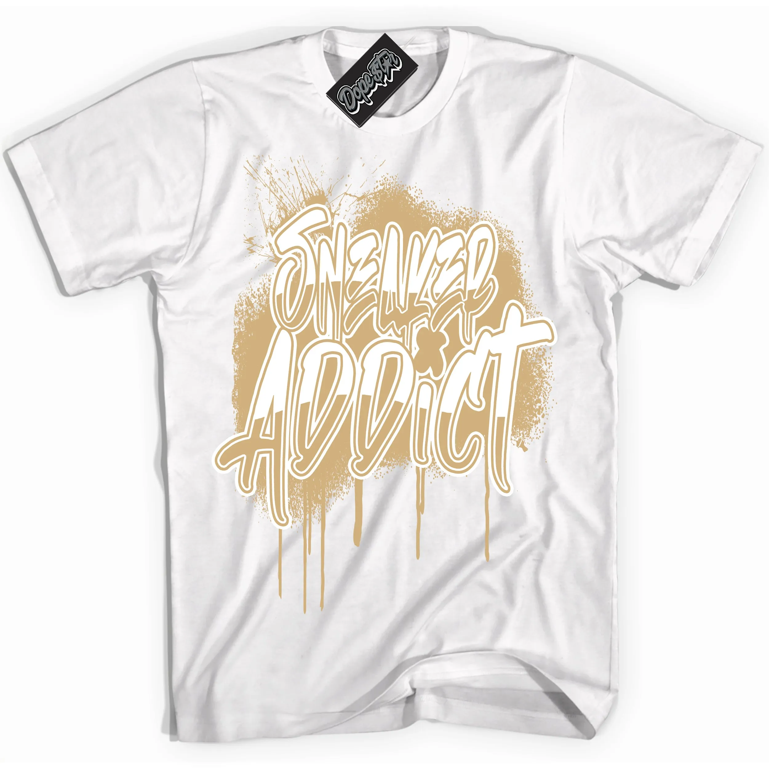 MVP White Metallic Gold Sneaker Shirt Sneaker Addict Graphic
