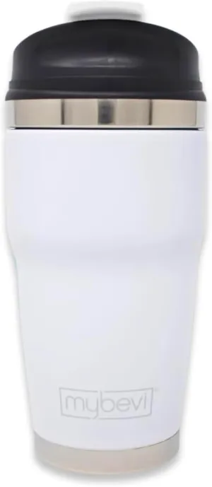 MyBevi Retro Wave Stainless Steel Premium Grade Insulated Travel Tumbler (12 oz Matte White, 12 oz)