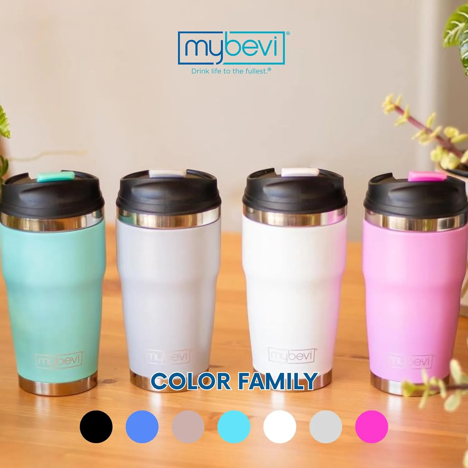 MyBevi Retro Wave Stainless Steel Premium Grade Insulated Travel Tumbler (12 oz Matte White, 12 oz)