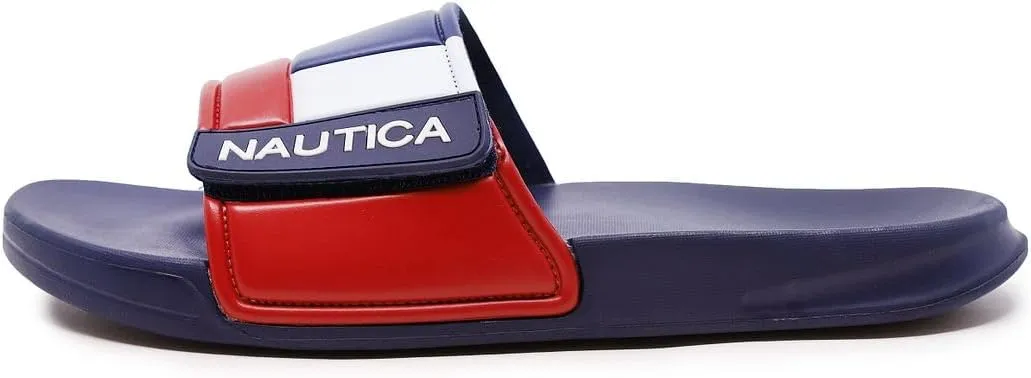 Nautica Men's Athletic Slide Sandal, Adjustable Straps, Comfort Slip-On (Regular & Wide Widths)