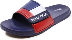 Nautica Men's Athletic Slide Sandal, Adjustable Straps, Comfort Slip-On (Regular & Wide Widths)