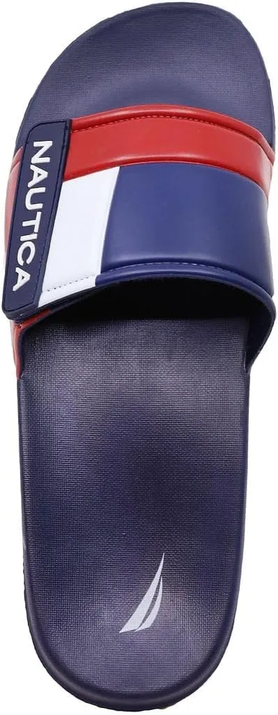 Nautica Men's Athletic Slide Sandal, Adjustable Straps, Comfort Slip-On (Regular & Wide Widths)