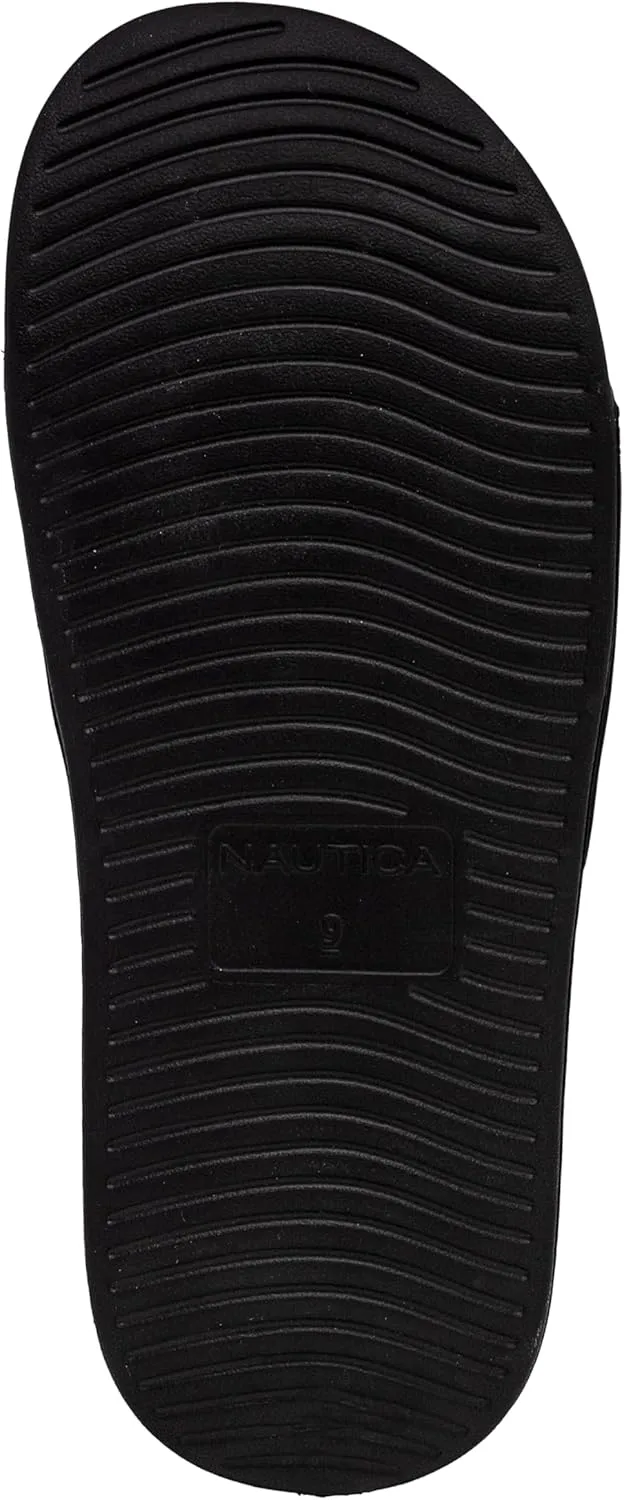 Nautica Men's Open Toe Slide Sandals - Comfortable Indoor & Outdoor Shower Slippers