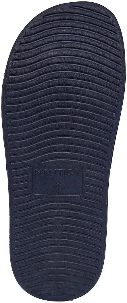 Nautica Men's Open Toe Slide Sandals - Comfortable Indoor & Outdoor Shower Slippers