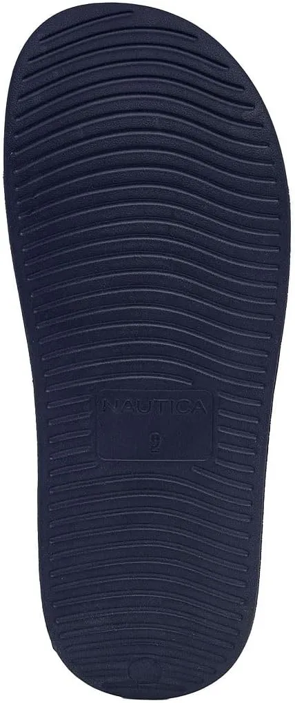 Nautica Men's Open Toe Slide Sandals - Comfortable Indoor & Outdoor Shower Slippers